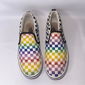 Van’s Women’s Asher Rainbow Check Slip-on Sneakers Size 6